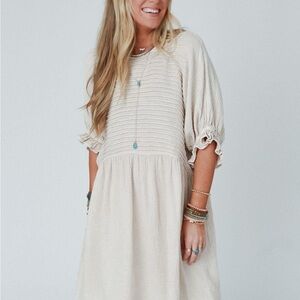 Three Bird Nest Cream Midi Dress